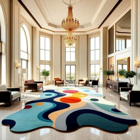 Handcrafted Flowing Abstract Multicolor Modern Living Rug
